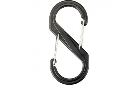 （株）日本緑十字社  284182  緑十字　Ｓ型カラビナ　ＳＫＴＤ－ＢＫ　ブラック　１４０×６４　両端フック開口