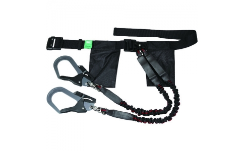 （株）基陽  YJAWB-K  ＫＨ　２丁掛安全帯　Ｊツイン＋アルミＢ　黒青