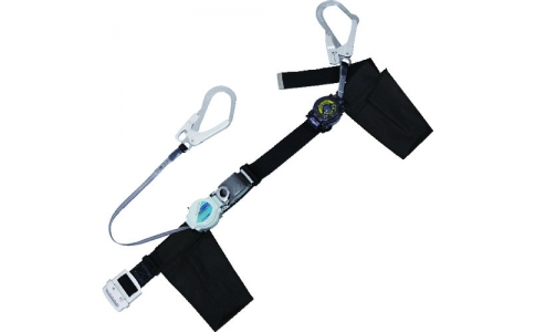 藤井電工（株）  TRL-2-593-SRBT-BLK-BP  ツヨロン　ツインランヤード安全帯　黒色　軽量型