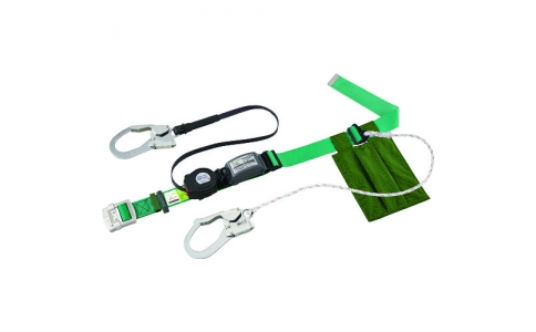 サンコー（株）  SLN505-W-LG  タイタン　リーロックＳ２ＮＥＯライト　ロック装置付巻取器＋補助ロープ式胴ベルト　ライトグリーン（墜落制止用器具）