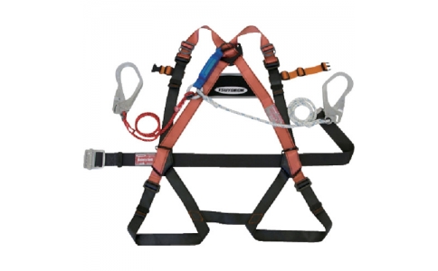 藤井電工（株）  R-502-DZ1-OR-L-BX  ツヨロン　２本式フルハーネス安全帯　オレンジ　Ｌ寸