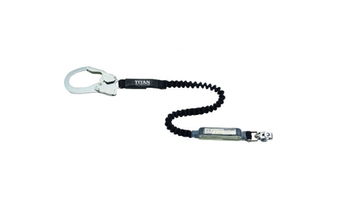 サンコー（株）  HL-EB  タイタン　ＥＸＪ伸縮ストラップ式　タイプ１ランヤード　ブラック　シングル　（墜落制止用器具）