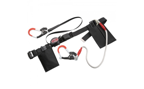 （株）トーヨーセフティー  NO.RU-201W  トーヨーセフティ　安全帯　Ｗランヤード付き巻取り式　黒