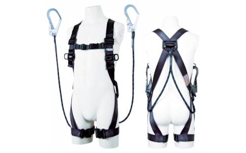 藤井電工（株）  R-504-2GB-BX  ツヨロン　フルハーネス安全帯黒影Ｇブレードツインランヤード