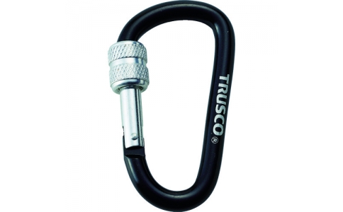 トラスコ中山（株）  TKNNL880BK  ＴＲＵＳＣＯ　ネジロック付カラビナ　線径８ｍｍｘ７９ｍｍ　ブラック