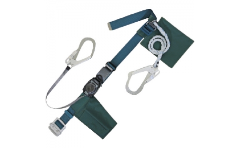 藤井電工（株）  RL-2-593S-BG-BP  ツヨロン　ランヤ－ド２本式安全帯　青緑色　軽量型