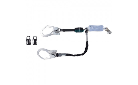 ミドリ安全（株）  MHLYS-RCRNEX-56DJMR-130-T1-1.3  ミドリ安全　常時巻取り式と伸縮式の２丁掛けランヤード　１３０ｋｇ以下　伸縮式１．３