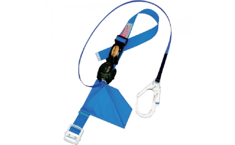 サンコー（株）  4510620021027  タイタン　巻取式安全帯　スライド式バックル　青
