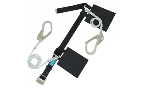 藤井電工（株）  LSA-2-99S-BLK-BP  ツヨロン　ランヤ－ド２本式安全帯　黒色　φ１１クロスロープ付