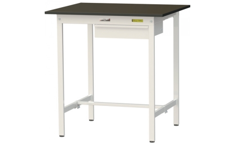 山金工業（株）  SLMH-975U-BRW  ヤマテック　ワークテーブルＬＡＢシリーズ　固定式Ｈ９５０ｍｍ　キャビネット付　指紋レスメラミン天板　Ｗ９００×Ｄ７５０