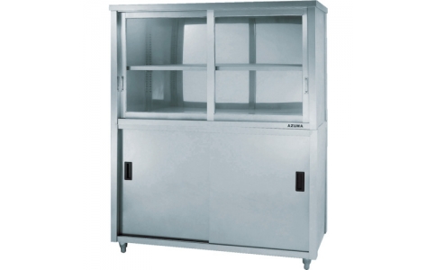 （株）東製作所  ACS-900HG  アズマ　上下二段式ステン保管庫　上部ガラス引違戸９００×６００×１８００