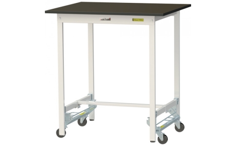 山金工業（株）  SLMUH-975-BRW  ヤマテック　ワークテーブルＬＡＢシリーズ　ワンタッチ移動タイプＨ９５０ｍｍ　指紋レスメラミン天板　Ｗ９００×Ｄ７５０