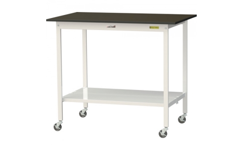 山金工業（株）  SLMHC-1575-BRW  ヤマテック　ワークテーブルＬＡＢシリーズ　移動式Ｈ１０３５ｍｍ　指紋レスメラミン天板　Ｗ１５００×Ｄ７５０