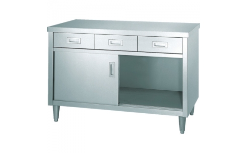 シンコー（株）  ED-12045  シンコー　ステンレス保管庫片面引出付ステンレス戸仕様　間口１２００×奥行４５０×高さ８００ｍｍ