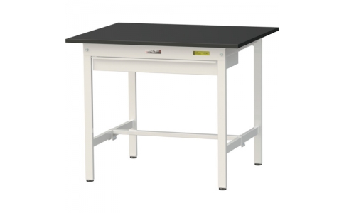 山金工業（株）  SLK-975W-BKW  ヤマテック　ワークテーブルＬＡＢシリーズ　固定式Ｈ７４０ｍｍ　ワイド引出し付　ケミテクト天板　Ｗ９００×Ｄ７５０