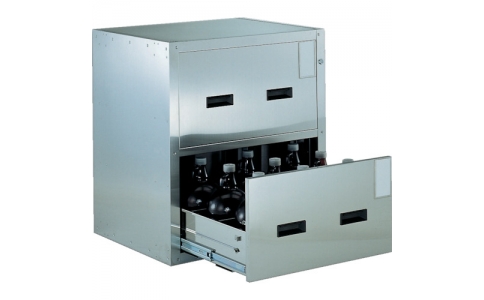 トラスコ中山（株）  SYW-2  ＴＲＵＳＣＯ　耐震薬品庫　７０５Ｘ６００ＸＨ８００　２段引出型