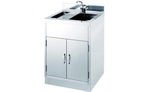 （株）テラオカ  10-1104-01  テラオカ　小型瓶用洗浄機付流し台