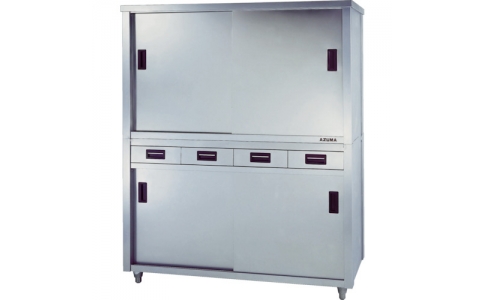 （株）東製作所  ACSO-750H  アズマ　上下二段式ステンレス保管庫　片面引出付７５０×６００×１８００