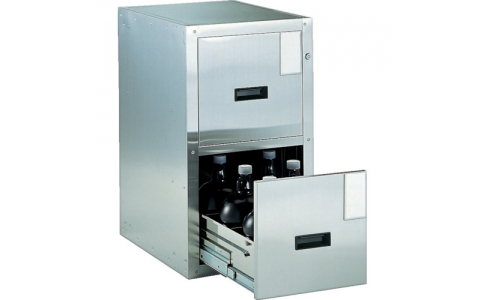 トラスコ中山（株）  SY-2  ＴＲＵＳＣＯ　耐震薬品庫　４５５Ｘ６００ＸＨ８００　２段引出型