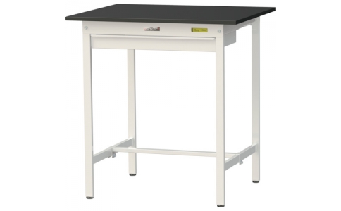 山金工業（株）  SLKH-975W-BKW  ヤマテック　ワークテーブルＬＡＢシリーズ　固定式Ｈ９５０ｍｍ　ワイド引出し付　ケミテクト天板　Ｗ９００×Ｄ７５０