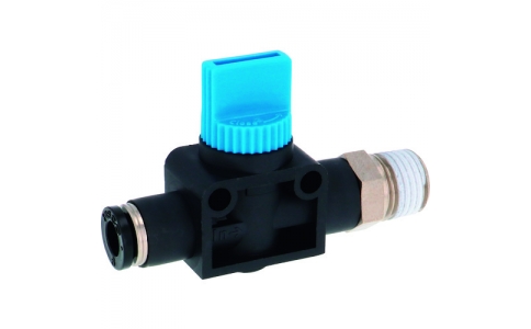 （株）日本ピスコ  HV6-02-2  ピスコ　ハンドバルブ　ストレートＡ２方弁チューブ６出力Ｒ３／８