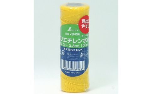 シンワ測定（株）  78496  シンワ　ポリエチレン水糸　チーズ巻イエロー　太　０．８ｍｍ　１００ｍ