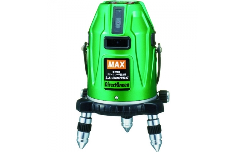 マックス（株）  LA-S801DG  ＭＡＸ　グリーンレーザ墨出器（縦：４方向短・水平全周・地墨）　地墨・鉛直点・横全周３６０度　大矩クロス