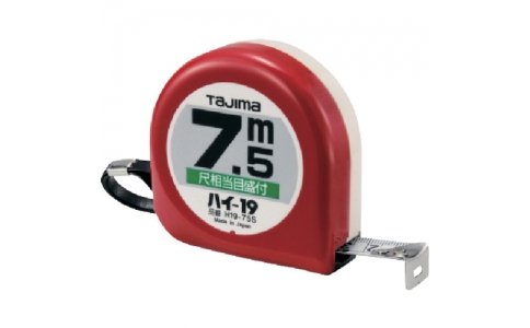 （株）ＴＪＭデザイン  4975364012265  タジマ　ハイ－１９　７．５ｍ／尺相当目盛付／ブリスター