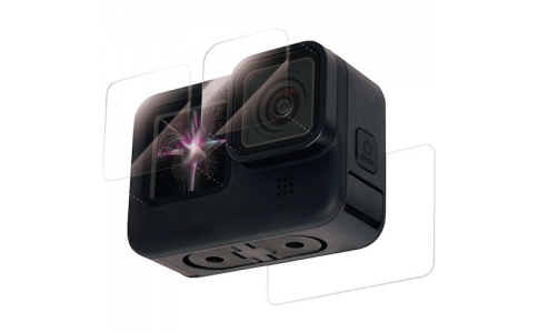 エレコム（株）  AC-GP9BFLGGCS  エレコム　ＧｏＰｒｏ　ＨＥＲＯ９　Ｂｌａｃｋ用液晶保護ガラス　セラミックコート　０．２３ｍｍ　防指紋　光沢