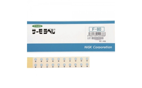 日油技研工業（株）  F-100  日油技研　サーモラベル１点表示／小型屋外対応型　不可逆性　１００度