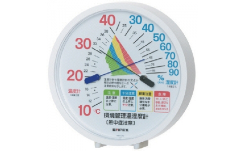 （株）日本緑十字社  375033  緑十字　熱中症予防対策商品　環境管理温・湿度計　ＴＭ－２４８４Ｗ