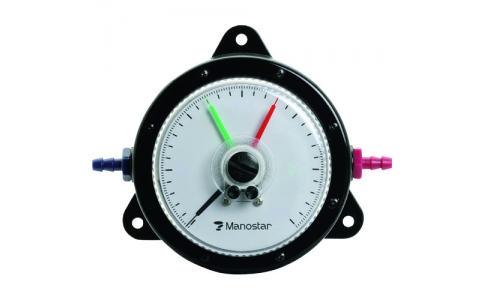 （株）山本電機製作所  WO81FT1000D  マノスター　微差圧計　マノスターゲージ　＜表面形・置針２本付＞　計測範囲０～１０００Ｐａ