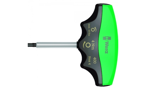 Ｗｅｒａ社  005080  Ｗｅｒａ　４００　トルクドライバーＴ型　ヘックスプラス六角４．０　／　４．０　Ｎｍ