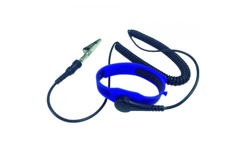 （株）ブラストン  BSC-CH1502A25-B  ブラストン　静電気対策用品　シリコンリストストラップ　青　コード全長６８ｃｍ