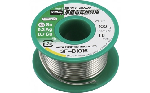 太洋電機産業（株）  SF-B1016  グット　鉛フリー家庭電気器具用はんだ１００ｇ