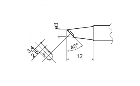 白光（株）  T20-BCM3  白光　こて先　３ＢＣ型　溝付　はんだめっき　１ｍｍ
