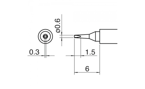 白光（株）  T30-D06  白光　こて先／０．６Ｄ型