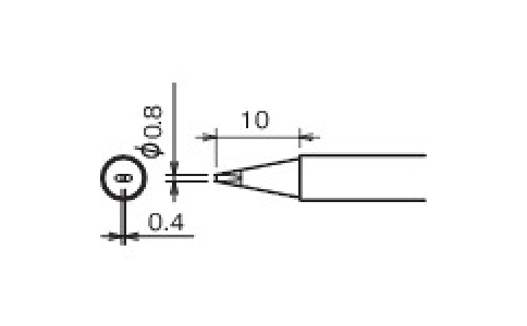 太洋電機産業（株）  RX-80HRT-0.8D  グット　替こて先　０．８Ｄ　（１本＝１ＰＫ）