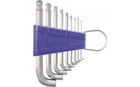 （株）エイト  TTR-S9  エイト　六角棒スパナ　テーパーヘッド　標準寸法　特短　セット