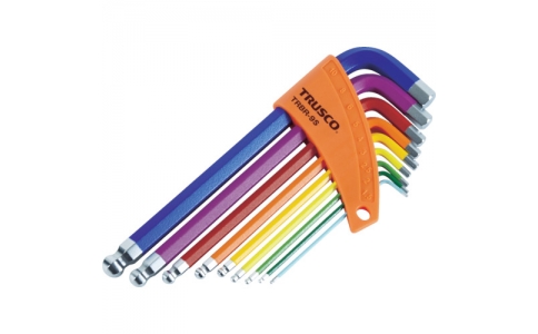 トラスコ中山（株）  TRBR-9S  ＴＲＵＳＣＯ　レインボーボールポイント六角棒レンチセット　９本組