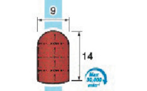 アルゴファイルジャパン（株）  AS412C  アルゴファイル　キャップサンダー丸　セラミック砥粒＃１２０　Φ９Ｘ１４