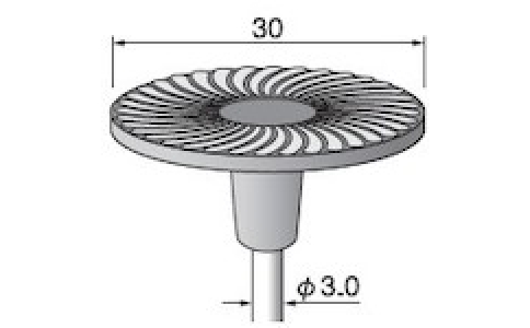 アルゴファイルジャパン（株）  AT562  アルゴファイル　アングルゴム砥石ディスク軸付＃１２０ブルー　Φ３．０軸