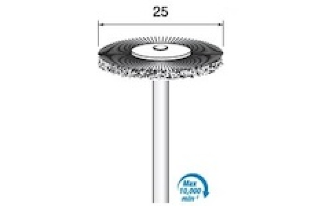 アルゴファイルジャパン（株）  BM485  アルゴファイル　スチールブラシ　Φ２５平型　Φ３．０軸　線径０．１