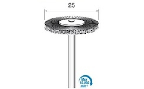 アルゴファイルジャパン（株）  BM465  アルゴファイル　ステンレスブラシ　Φ２５平型　Φ３．０軸　線径０．１