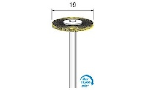 アルゴファイルジャパン（株）  BM503  アルゴファイル　真鍮ブラシ　Φ１９平型　Φ３．０軸　線径０．０８