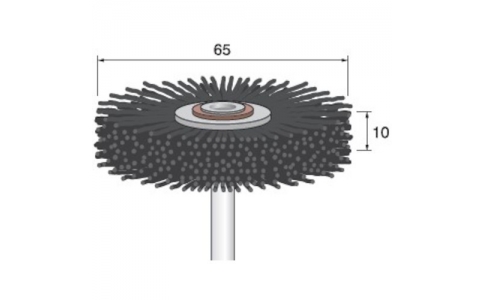 アルゴファイルジャパン（株）  BM223  アルゴファイル　Ｃ砥粒入ナイロンブラシ＃２４０平型　Φ６５Ｘ１０
