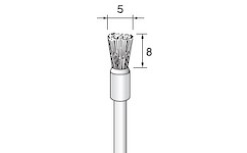 アルゴファイルジャパン（株）  BM411  アルゴファイル　毛ブラシエンド型ブタ毛白　Φ５Ｘ８　Φ２．３４軸