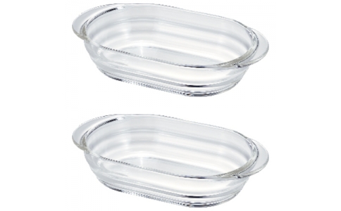 ハリオサイエンス（株）  HGZO-1812  ＨＡＲＩＯ　耐熱ガラス製グラタン皿２個セット