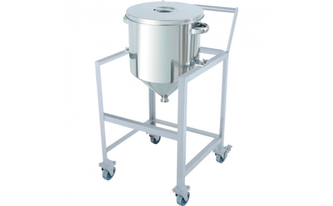 日東金属工業（株）  HT-ST-ASCC-47H  日東　ホッパー型汎用容器　１００Ｌ　架台付（取っ手・蓋置付）