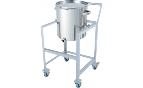 日東金属工業（株）  KTT-CTL-ASCC-565H  日東　片テーパー型バンド式密閉容器　２００Ｌ　架台付（取っ手・蓋置付）